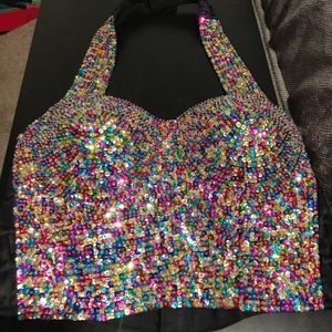 Sequin crop top
